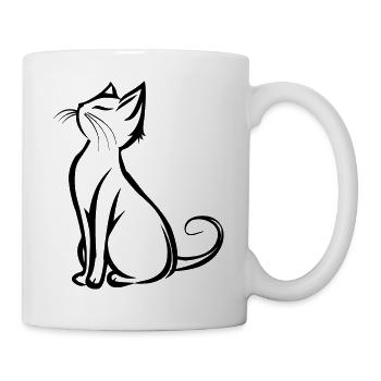 Cat, Cat Motif, Cat Face - Mug - white - Right