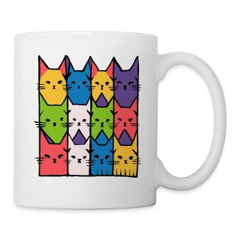 rainbow cats geometric gift kitten - Mug - white - Right
