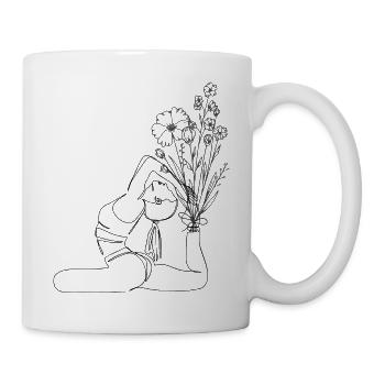 Woman Flowers Confidence Yoga - Mug - white - Right