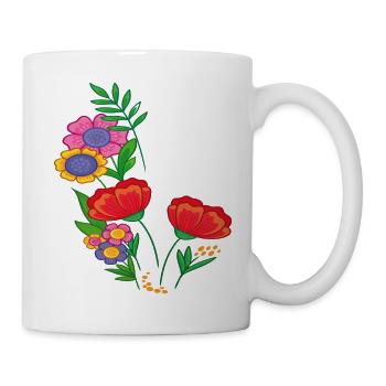 Sommerblumen - Tasse - Weiß - Rechts