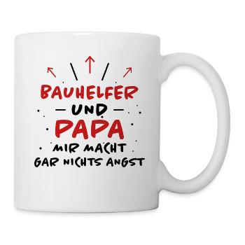 Bauhelfer Spruch Beruf Lustiges Bauhelfer Geschenk - Tasse - Weiß - Rechts