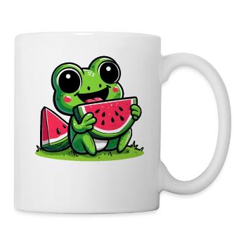 Grenouille kawaii à la pastèque - Mug blanc - blanc - Droite