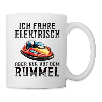 Ich fahre Elektrisch Kirmes Autoscooter - Tasse - Weiß - Rechts