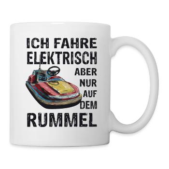 Ich fahre Elektrisch Kirmes Autoscooter - Tasse - Weiß - Rechts