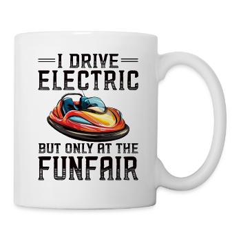 Ich fahre Elektrisch Kirmes Autoscooter - Tasse - Weiß - Rechts