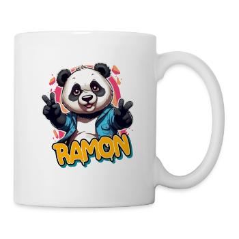 RAMON - Beau nom de garçon avec Cool Panda - Mug blanc - blanc - Droite