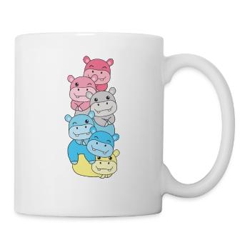 Genderflux Drapeau Pride LGBTQ Hippopotame mignon - Mug blanc - blanc - Droite