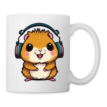 Süßer Hamster, der Kopfhörer trägt, DJ-Hamster - Tasse - Weiß - Rechts