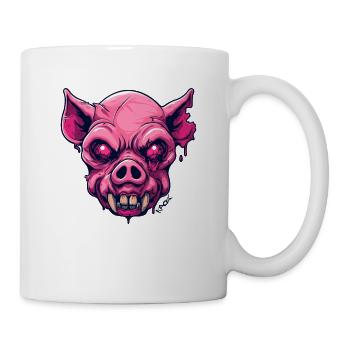 Creepy Pink Horror Zombie Pig - Mug - white - Right