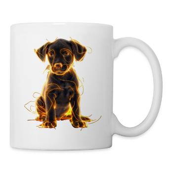 Cute Puppy with Glowing Lines V2 - Tasse - Weiß - Rechts