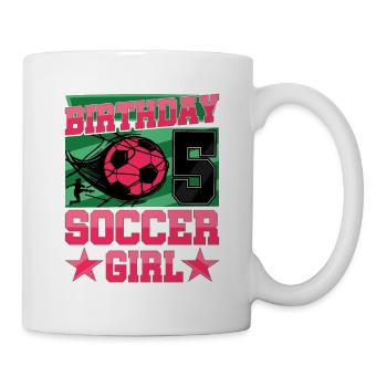 5th birthday Girl Soccer 5 Years Old Gifts - Tasse - Weiß - Rechts