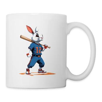 Baseballspieler Osterhase Ostern Baseball - Tasse - Weiß - Rechts