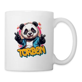 TORBEN - Schöner Jungen Name mit coolem Panda - Tasse - Weiß - Rechts