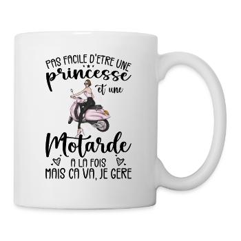 Princesse Et Motarde À La Fois Idée Cadeau Moto - Mug blanc - blanc - Droite