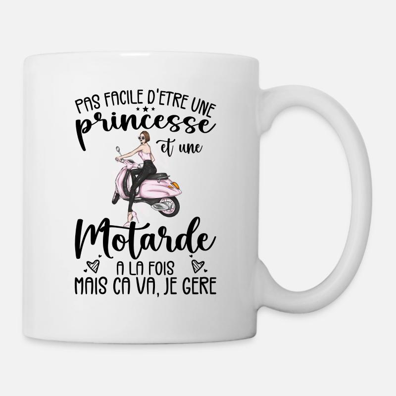 Princesse Et Motarde À La Fois Idée Cadeau Moto - Mug blanc - blanc