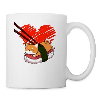 Shiba Inu Hund Sushi Japan Akita I Geschenk - Tasse - Weiß - Rechts