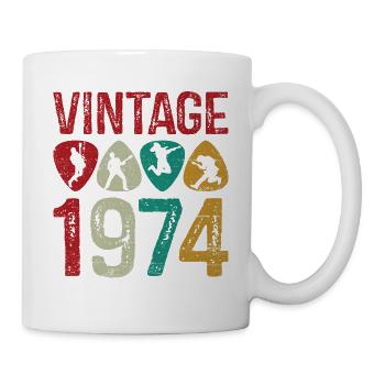 Jahrgang 1974 Guitar Pick Gitarrist - Tasse - Weiß - Rechts