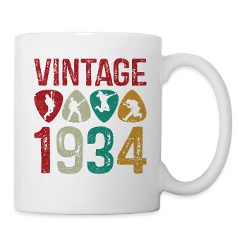 Vintage 1934 Guitar Pick joueur de guitare - Mug blanc - blanc - Droite