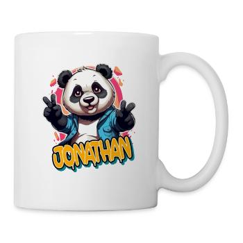 JONATHAN - Handsome boy name with cool panda - Mug - white - Right