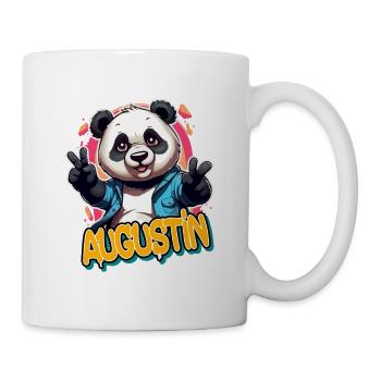 AUGUSTIN - Handsome boy name with cool panda - Mug - white - Right
