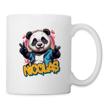 NICOLAS - Handsome boy name with cool panda - Mug - white - Right
