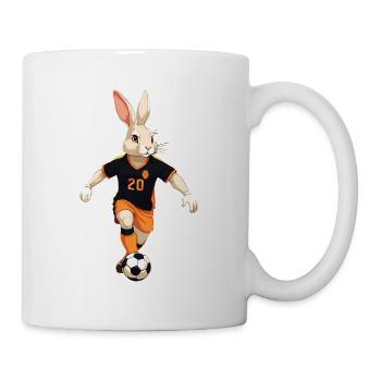 Joueur de football lapin de Pâques et conception de football de Pâques - Mug blanc - blanc - Droite