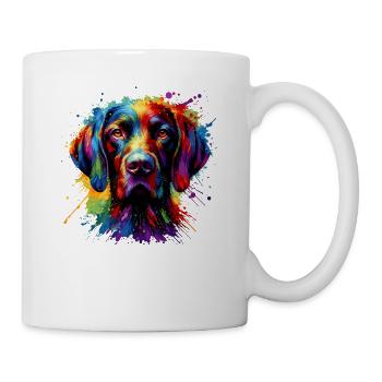 Splash Art coloré allemand chien d’arrêt à poil court - Mug blanc - blanc - Droite