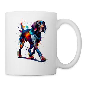 Splash Art coloré allemand chien d’arrêt à poil court - Mug blanc - blanc - Droite