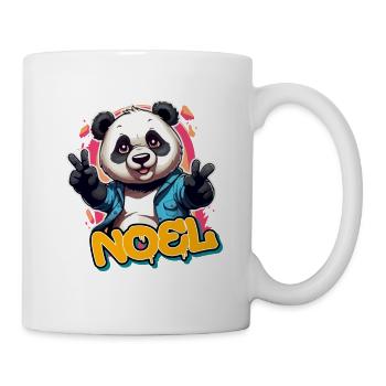 NOEL - Schöner Jungen Name mit coolem Panda - Tasse - Weiß - Rechts