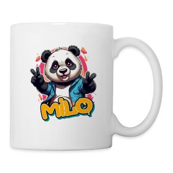 MILO - Beau nom de garçon avec Cool Panda - Mug blanc - blanc - Droite