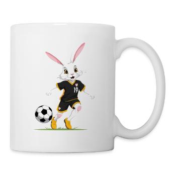 Easter Bunny Soccer Player and Easter Soccer Design - Mug - white - Right