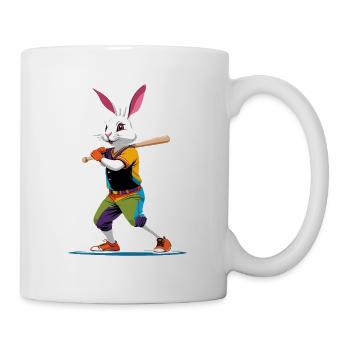 Baseballspieler Osterhase Streetwear Lustiges - Tasse - Weiß - Rechts