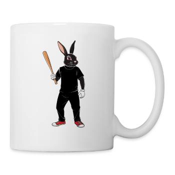Baseballspieler Osterhase Ostern Baseball - Tasse - Weiß - Rechts