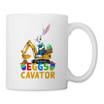 Funny Easter Saying Easter Bunny Excavator Driver - Mug - white - Right