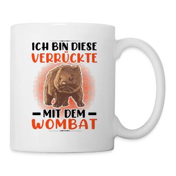 Crazy with Wombat Australia Marsupial - Mug - white - Right