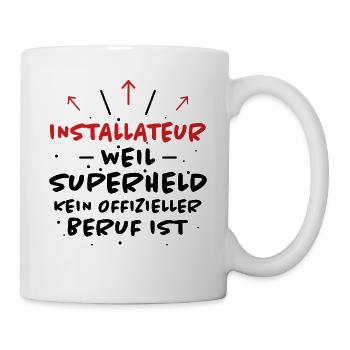 Installateur Spruch Heizung Installateur Geschenk - Tasse - Weiß - Rechts