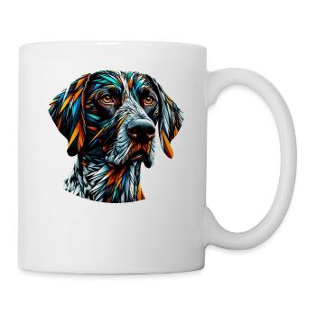 Polygon Art Deutsch Kurzhaar Vorstehhund GSP - Tasse - Weiß - Rechts