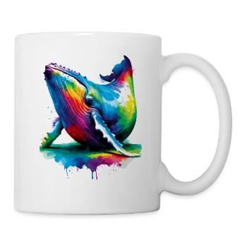 Colorful Splash Art Humpback Whale Humpback Whales - Mug - white - Right