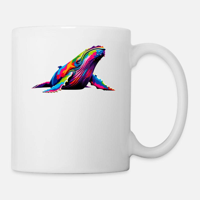 Bunte Pop Art Buckelwale Buckelwale - Tasse - Weiß