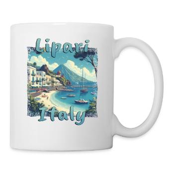 Lipari Italien Grunge Strand Berge - Tasse - Weiß - Rechts