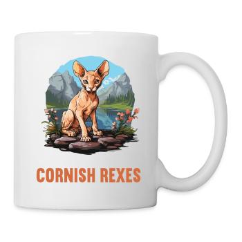 Cornish Rex Kätzchen Cornish Rex Katze - Tasse - Weiß - Rechts
