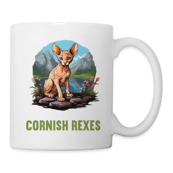 Cornish Rex Kätzchen Cornish Rex Katze - Tasse - Weiß - Rechts