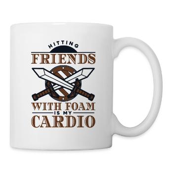 Freunde mit Schaum zu schlagen ist mein Cardio-LARPing - Tasse - Weiß - Rechts
