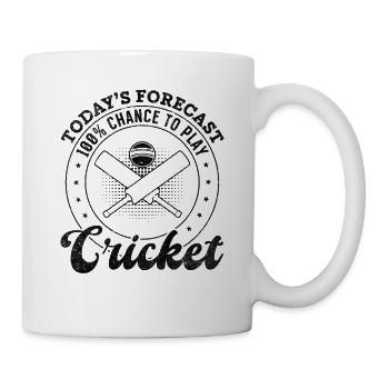 Les prévisions d’aujourd’hui 100% de chances de jouer au cricket - Mug blanc - blanc - Droite