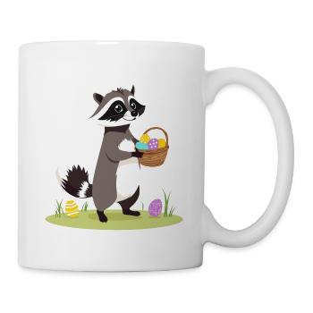 Funny Raccoon Costume Cute Easter Eggs - Mug - white - Right