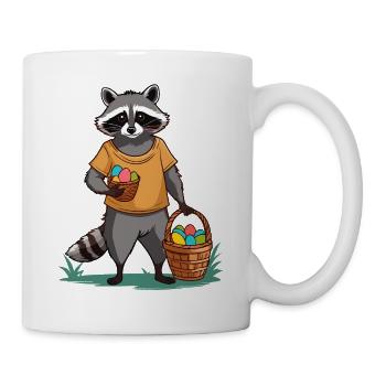 Lustiges Waschbären Kostüm Niedliches Ostereier - Tasse - Weiß - Rechts