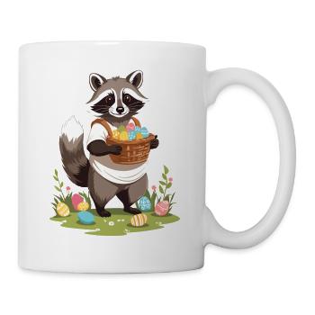 Costume mignon de lapin de Pâques raton laveur drôle - Mug blanc - blanc - Droite