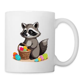 Funny Raccoon Costume Cute Easter Eggs - Mug - white - Right
