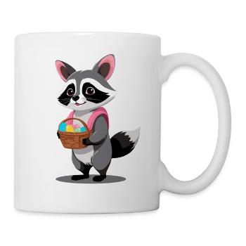 Funny Raccoon Costume Cute Easter Eggs - Mug - white - Right