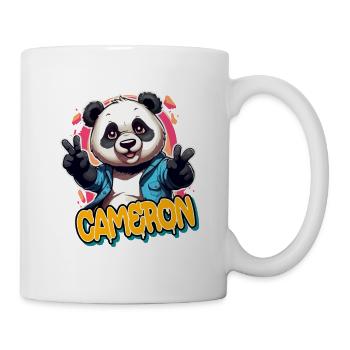 CAMERON - Schöner Jungen Name mit coolem Panda - Tasse - Weiß - Rechts